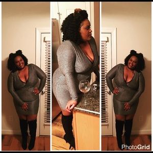 Plus size long sleeve bodycon dress.